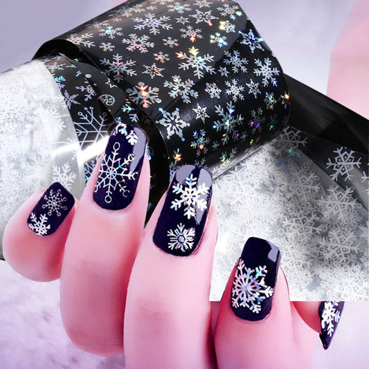 10 sheet Christmas Nail Transfer Foils Snowfake Decorations Nail Art Polish Wraps Decals DIY Nail Beauty Stickers Accessories