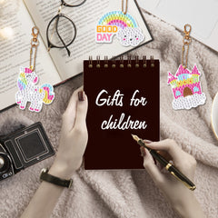 5D Unicorn Donut Diamond Painting Kit With Keychains