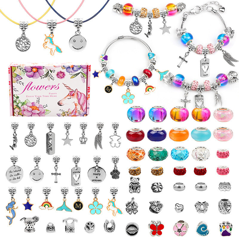 Bracelet Making Kit 130 Pcs DIY Jewelry Making Kit Children DIY Handmade Toy with Bracelet,Pendant,Beads,Charms and Necklace String for Bracelets Craft & Necklace Making,for Teen Girl Gifts Ages 3-13