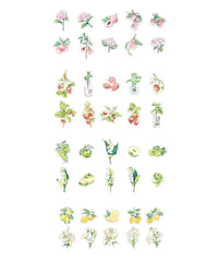 40 Pcs Fresh Plant & Flowers Series PET Stickers Set