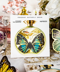 80 Pcs Gold Stamping Butterfly Theme Stickers Set