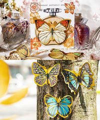 80 Pcs Gold Stamping Butterfly Theme Stickers Set