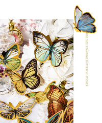 80 Pcs Gold Stamping Butterfly Theme Stickers Set