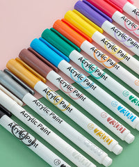 12/24/36 Colors Soft Bullet Tip Acrylic Paint Marker Pens Set