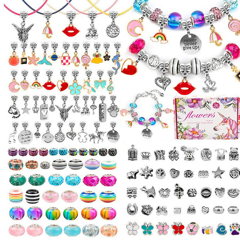Bracelet Making Kit 130 Pcs DIY Jewelry Making Kit Children DIY Handmade Toy with Bracelet,Pendant,Beads,Charms and Necklace String for Bracelets Craft & Necklace Making,for Teen Girl Gifts Ages 3-13