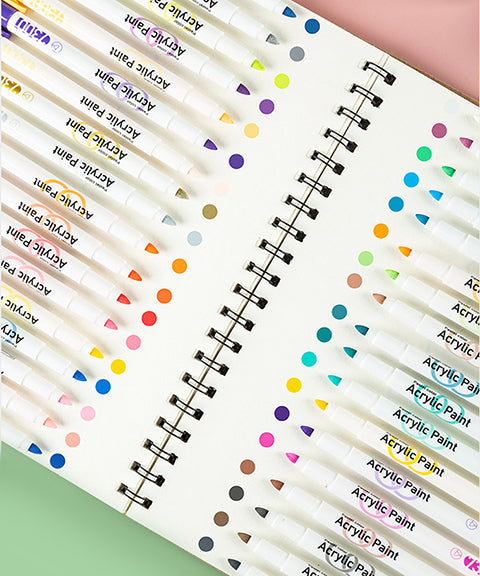 12/24/36 Colors Soft Bullet Tip Acrylic Paint Marker Pens Set