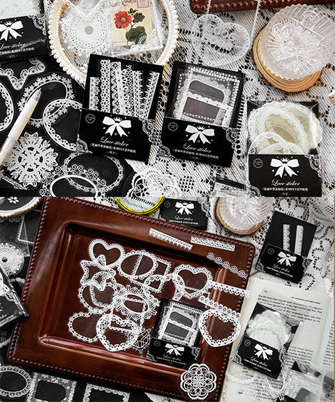 240 Pcs Lace Border Stickers Set