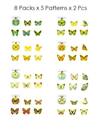 80 Pcs Gold Stamping Butterfly Theme Stickers Set
