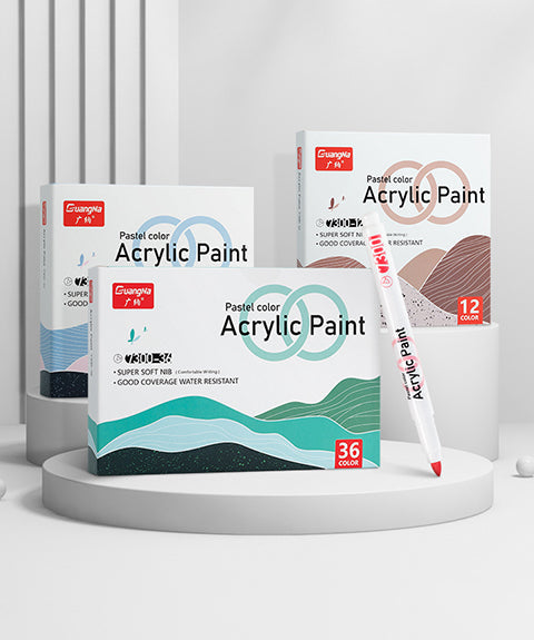 12/24/36 Colors Soft Bullet Tip Acrylic Paint Marker Pens Set