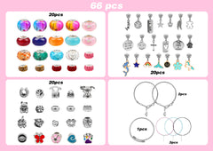 Bracelet Making Kit 130 Pcs DIY Jewelry Making Kit Children DIY Handmade Toy with Bracelet,Pendant,Beads,Charms and Necklace String for Bracelets Craft & Necklace Making,for Teen Girl Gifts Ages 3-13