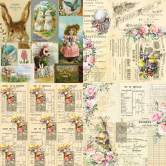 24 Sheets Easter DIY Scrapbooking Stickers Material Craft Paper Packs Scrapbooking Happy Planner DIY Card Decoration Photo Albums