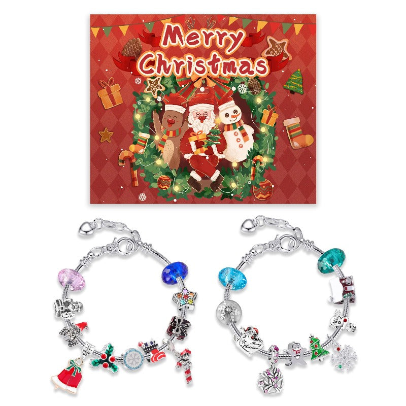 Christmas Bracelet Set Christmas Calendar Countdown Kit DIY Jewelry Making Kit Gift Kid Girl Christmas Gift