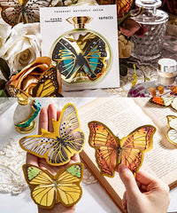 80 Pcs Gold Stamping Butterfly Theme Stickers Set
