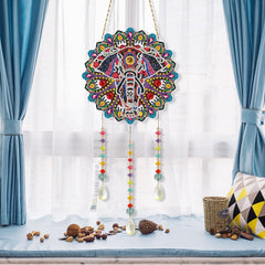5D Diamond Painting Mandala Flowers Wind Chime DIY Diamond Art Kit for Christmas Wall Home Decor