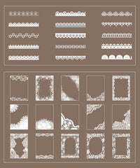 240 Pcs Lace Border Stickers Set