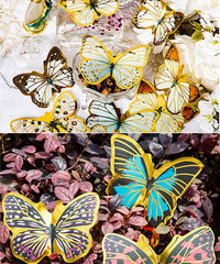 80 Pcs Gold Stamping Butterfly Theme Stickers Set