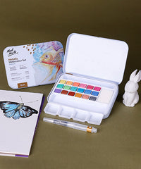 18 Colors Assorted Metallic Watercolor Premium Artist Paint Set