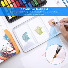Colors Pigment for Watercolor Painting with Paint Brush&Watercolor Paper Painting Set