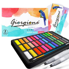 Colors Pigment for Watercolor Painting with Paint Brush&Watercolor Paper Painting Set