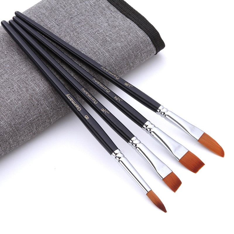 18pcs/set Nylon Hair Wooden Handle Watercolor Paint Brush Pen Scrubbing Scraper Acrylic Painting Art Paint Brushes Supplies