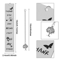 5 Pieces Teacher Bookmark Thank You Bookmark With Pendant Classic Graduation Teacher Bookmark