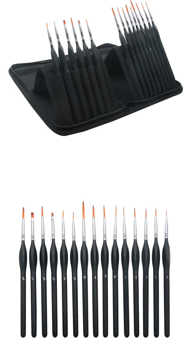 15Pcs Art Miniature Paint Brush Pen Set Nylon Hair brushes for acrylic and oil drawing Professional Watercolor painting tools