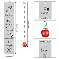5 Pieces Teacher Bookmark Thank You Bookmark With Pendant Classic Graduation Teacher Bookmark