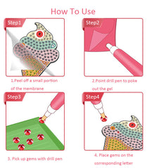 5D Unicorn Donut Diamond Painting Kit With Keychains