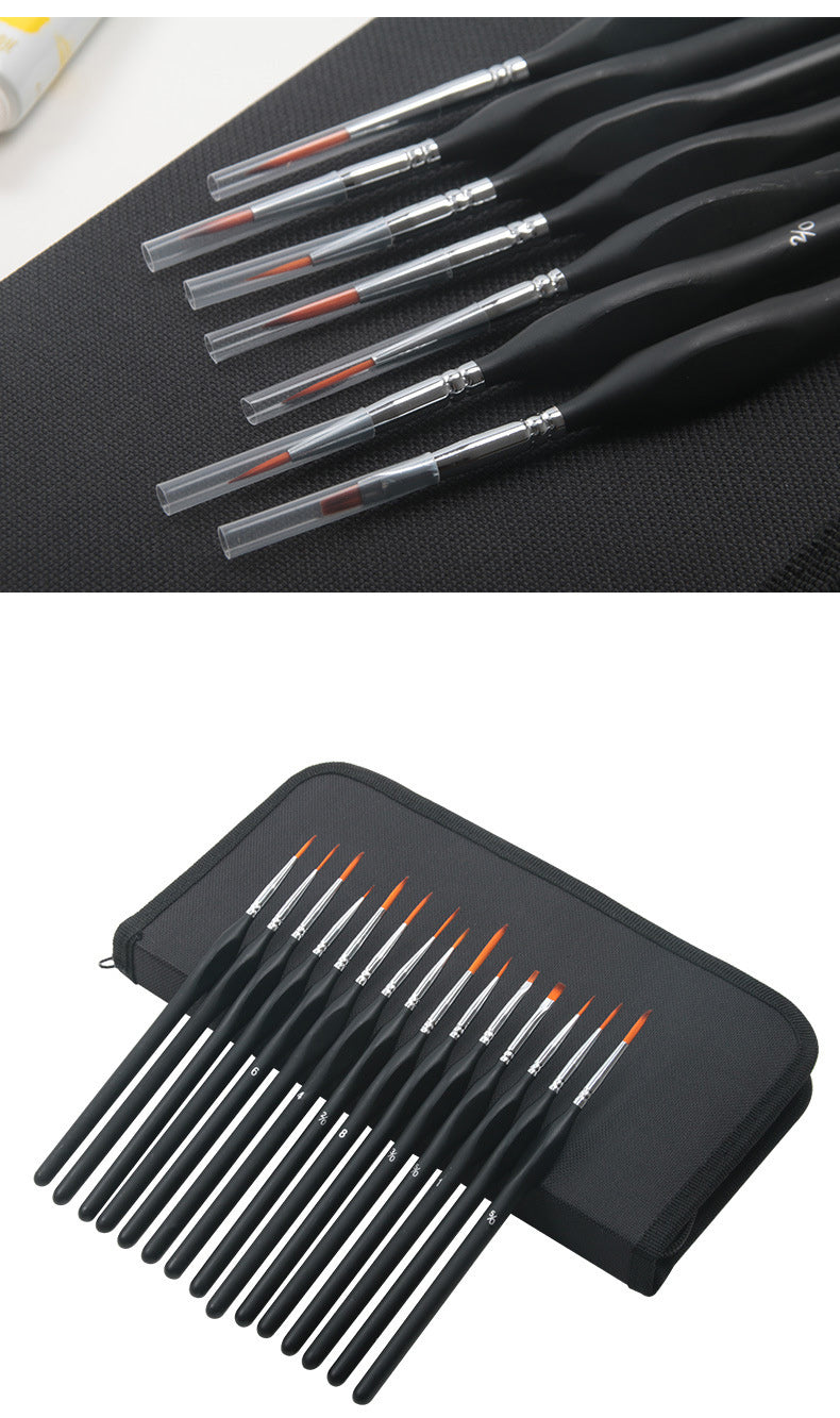 15Pcs Art Miniature Paint Brush Pen Set Nylon Hair brushes for acrylic and oil drawing Professional Watercolor painting tools