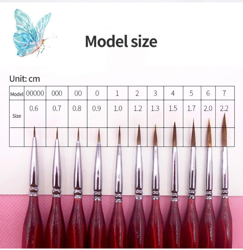 11Pcs Acrylic Nail Brush Detail Paint Brush Set Carving UV Gel Nail Polish Extension Lines Liner Painting Brushes Drawing Pen Manicure Nail Art Tool