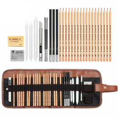 29Pcs Sketch Pencil Set Portable Outdoor Travel Sketching Kit