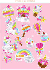 5D Unicorn Donut Diamond Painting Kit With Keychains