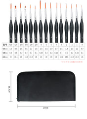 15Pcs Art Miniature Paint Brush Pen Set Nylon Hair brushes for acrylic and oil drawing Professional Watercolor painting tools