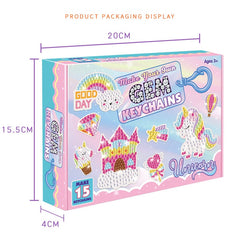 5D Unicorn Donut Diamond Painting Kit With Keychains