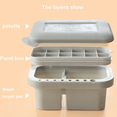 Brush Washing Bucket Multifunction Pen Barrel Brush Washer With Art Palette Brush Holder, Art Supplies Brush Washing Tool.