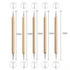 43Pcs/Set Clay Sculpting Tool Wood Handle Pottery Clay Ceramics Molding Tools DIY Dotting Art Craft Carving Tools Clay Tools