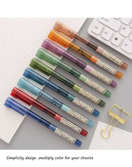 0.5mm Color Ink Rollerball Pen Blue Orange Straight Liquid Gel Pens School Office Roller Ball Point Pen Cute Stationery Supplies