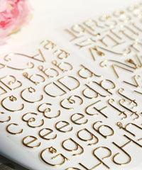 3 Sheets 3D Gold Letter Stickers Set