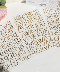 3 Sheets 3D Gold Letter Stickers Set