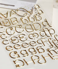 3 Sheets 3D Gold Letter Stickers Set
