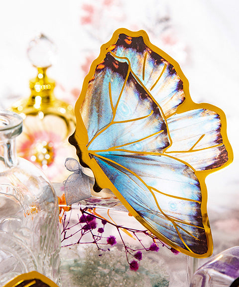 80 Pcs Gold Stamping Butterfly Theme Stickers Set