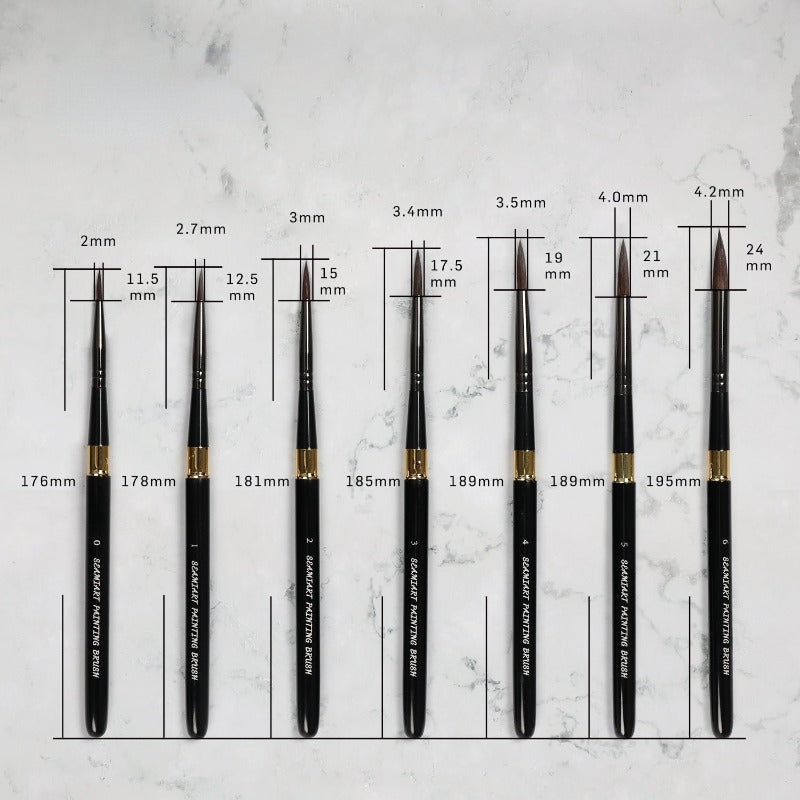 Nylon Hair Watercolor Brush Portable Travel Carry-on Brush Set Art Painting Professional Supplies