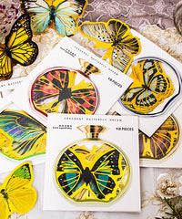 80 Pcs Gold Stamping Butterfly Theme Stickers Set