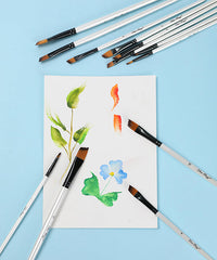 12 Pcs Angular Flat Paint Brush Set