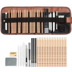 29Pcs Sketch Pencil Set Professional Drawing Pencils Bags Portable Outdoor Travel Ketching Painter School Students Art Supplies