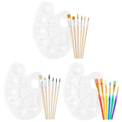 6 Sizes Acrylic Paint Brush Palette Nylon Hair Brushes for Multi Purpose Oil Watercolor Painting Artist Professional Kit