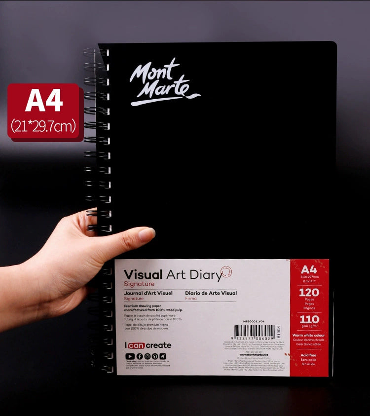 Art sketch book 110 GSM 120 Pages Watercolor Sketchbooks Loose-leaf Detachable Drawing Book for Drawing Paper Portable Coil Album Markers Watercolor Painting Pad Art Artists