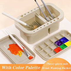 Brush Washing Bucket Multifunction Pen Barrel Brush Washer With Art Palette Brush Holder, Art Supplies Brush Washing Tool.