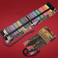 72 Color Pencil Painting with Canvas Cover Professional Sketch Oil Pencil Set