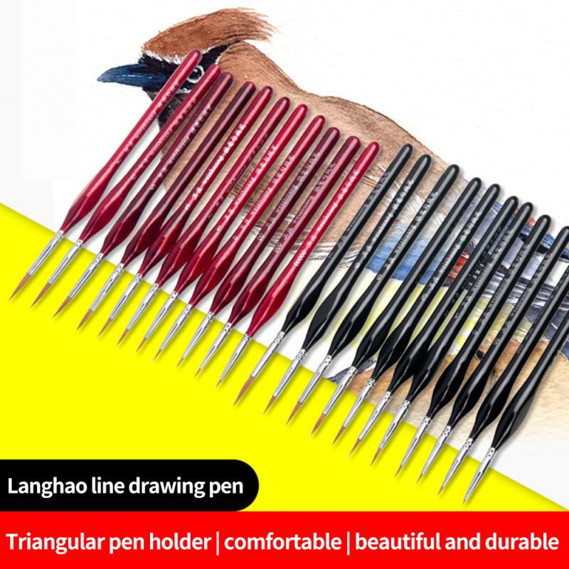 11Pcs Acrylic Nail Brush Detail Paint Brush Set Carving UV Gel Nail Polish Extension Lines Liner Painting Brushes Drawing Pen Manicure Nail Art Tool